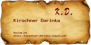 Kirschner Darinka névjegykártya